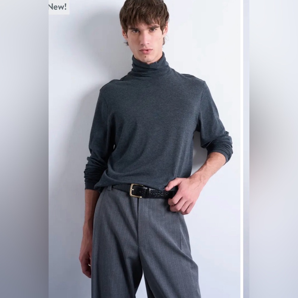 Topman Charcoal Turtleneck Sweater